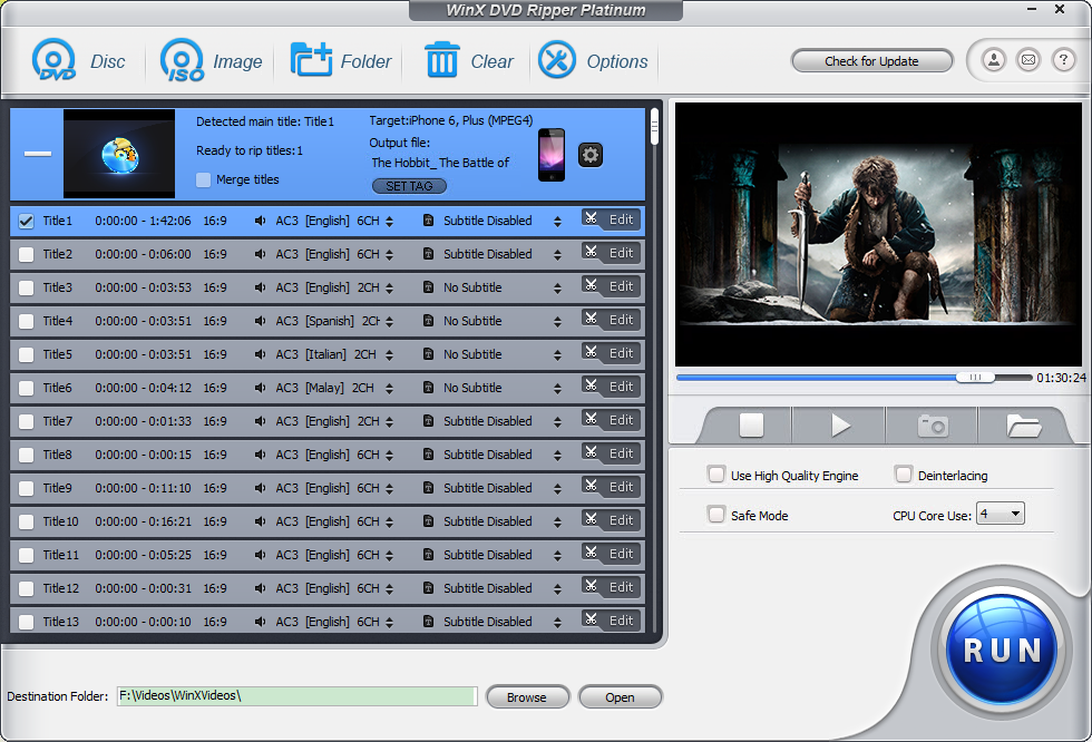 WinX DVD Ripper Platinum – DVD 光盘转换软件[Windows][$39.95→0]