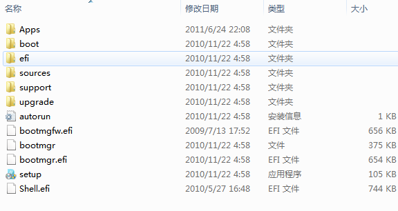 EFI引导-硬盘(U盘)安装win7 64位