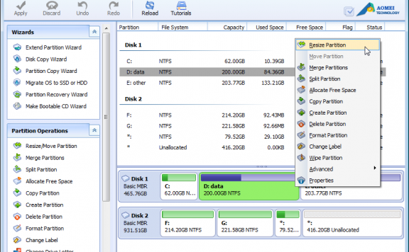 AOMEI Partition Assistant Pro – 磁盘分区整理软件[Windows][$39→0]