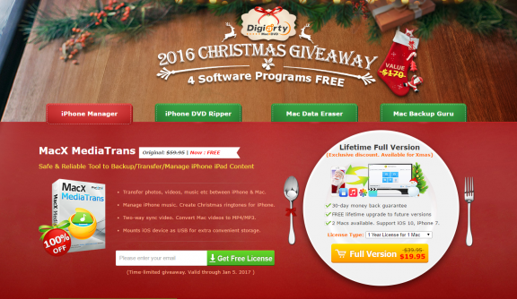 MacXDVD 德艺软件 2016 年圣诞大限免[$170→0]