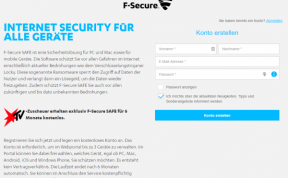 免费获取6个月 F-Secure SAFE 安全套装[mac&PC&moblie]